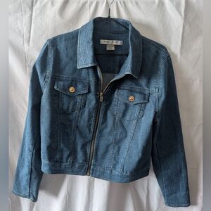 Nygard Bianca Demim Jacket Ladies Petite Medium Blue Zipper Front